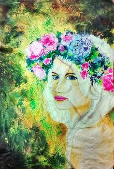 236x349 Hand Painted Card. Watercolor And Ink On Parchment Paper - Watercolor On Parchment Paper