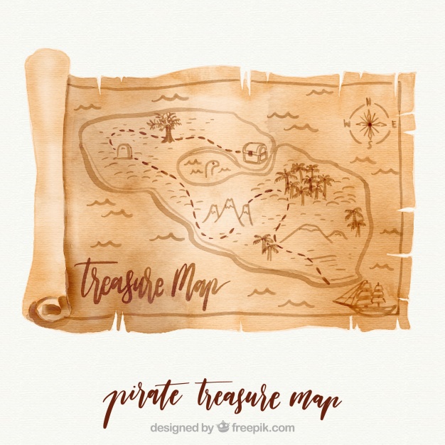 626x626 Watercolor Parchment With Treasure Map Vector Free Download - Watercolor On Parchment Paper
