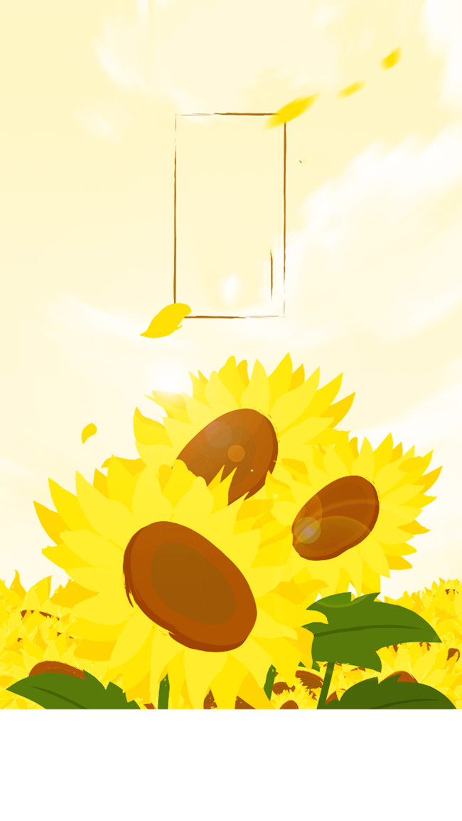 650x1153 Hand Painted Sunflower Poster Background, Literature, Watercolor - Watercolor On Poster Board