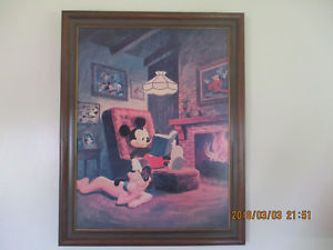 300x225 Vintage Walt Disney Mickey Mouse Pluto Poster Board Print Wall - Watercolor On Poster Board