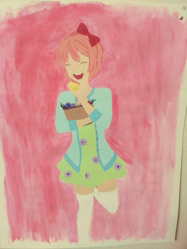 768x1024 First Art Post Easter Themed Sayori Girls Amino Amino - Watercolor On Poster Board