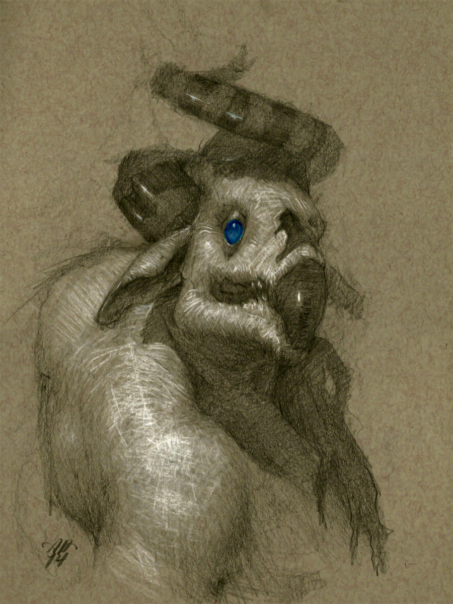 900x1199 Prismacolor Colored Pencil Mr. Angel Perez - Watercolor On Toned Paper