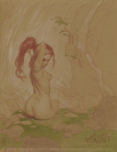 236x306 Craig Elliott Blehg Artwork, Printmaking And - Watercolor On Toned Paper