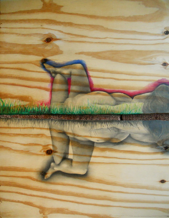 543x700 Michelle D. Lubin Artslant - Watercolor On Wood