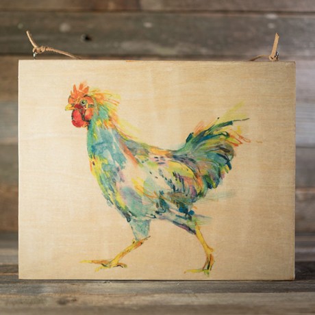 460x460 Chicken Watercolor On Wood - Watercolor On Wood