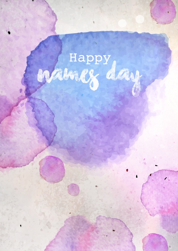 600x846 Happy Names Day Watercolor Congratulations Send Real Postcards - Watercolor Online
