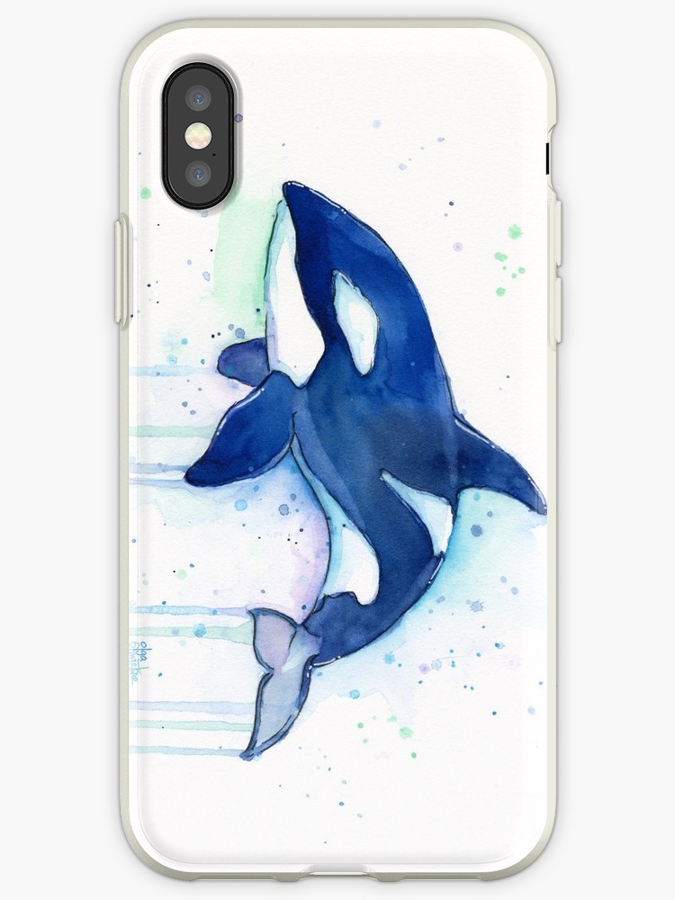 750x1000 Killer Whale Orca Watercolor Iphone Cases Amp Covers By Olga - Watercolor Orca