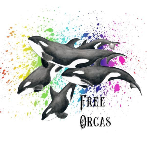 600x600 Free Orca Whales Watercolor Art Microfiber Duvet Cover Seven - Watercolor Orca