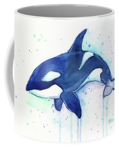 479x600 Kiler Whale Watercolor Orca Coffee Mug For Sale By Olga Shvartsur - Watercolor Orca