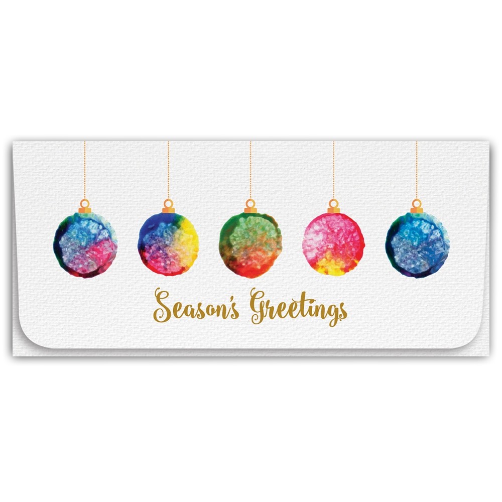 1000x1000 Holiday Currency Envelopes - Watercolor Ornaments
