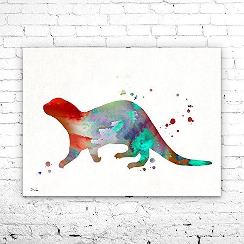 500x500 Otter 3 Watercolor Art Print, Otter Art, Home Decor - Watercolor Otter