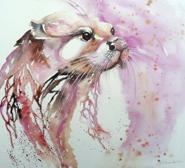 640x582 Queen Otter Breath Taking Artwork! Watercolor - Watercolor Otter