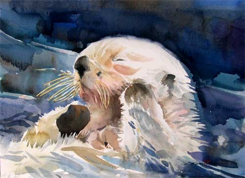 500x364 Watercolor By Osamu Otter - Watercolor Otter