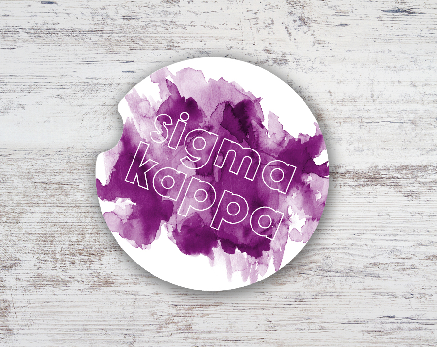 900x715 Sk Watercolor Outline Car Coaster - Watercolor Outline