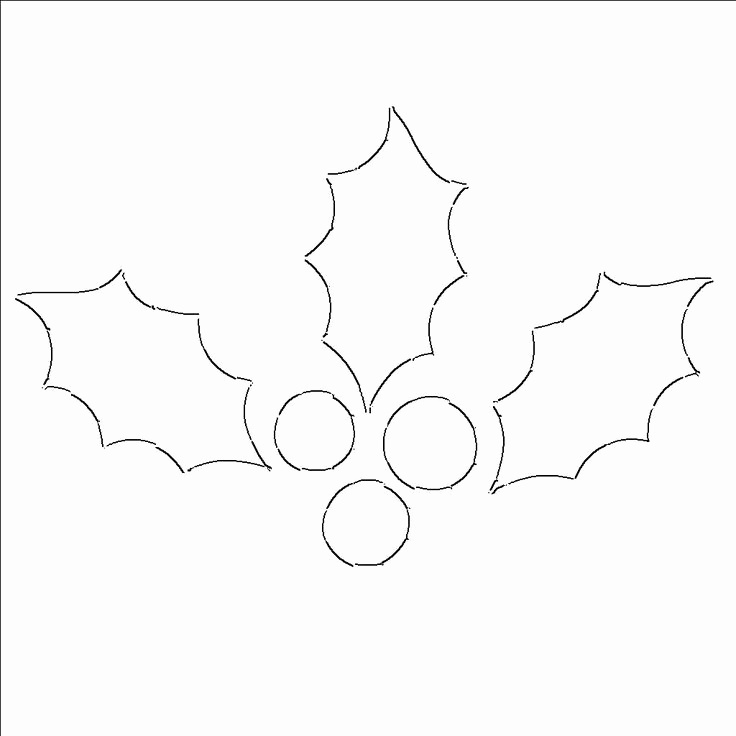 736x736 Holly Leaves Outline Inspirational Draw Christmas Holly With - Watercolor Outline Drawings