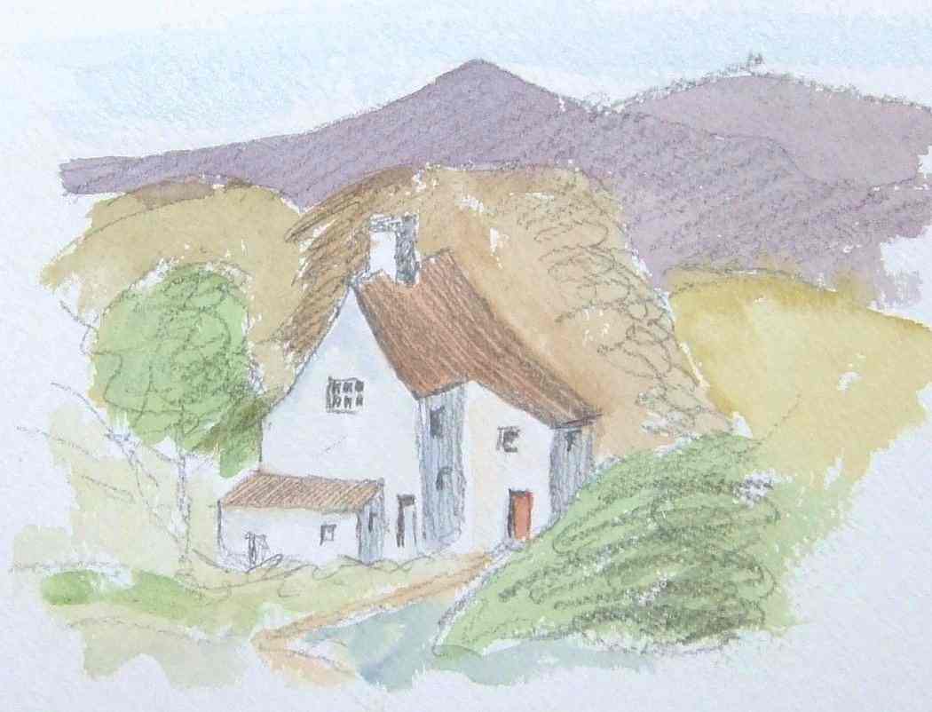 1050x802 Watercolour - Watercolor Over Pencil