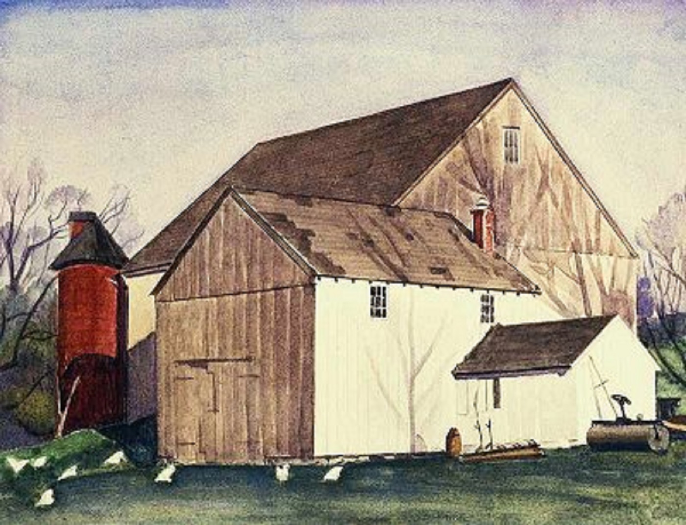 1400x1071 Charles Sheeler (1883 1965) - Watercolor Over Pencil