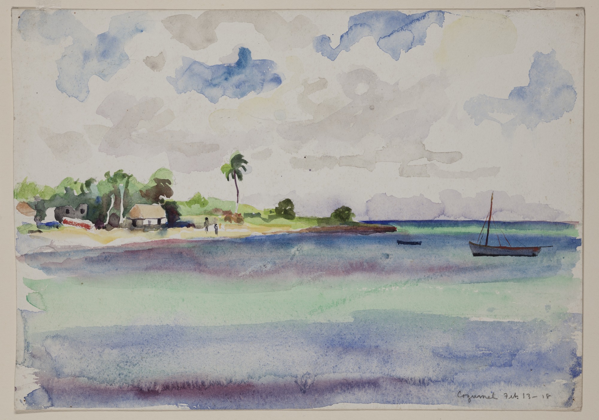 2000x1403 Cozumel, February 13 18 Detroit Institute Of Arts Museum - Watercolor Over Pencil