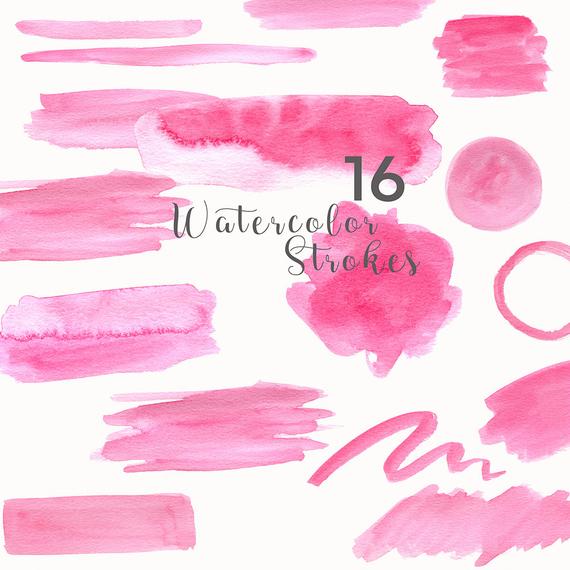 570x570 Watercolor Strokes Clip Art Watercolor Splotches Overlay Etsy - Watercolor Overlay