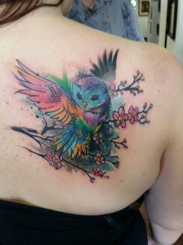 612x816 My New Watercolor Owl Tattoo - Watercolor Owl Tattoo