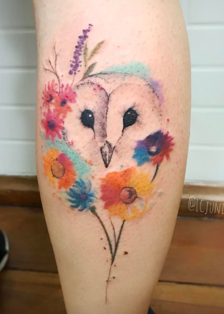 452x631 Watercolor Owl Tattoo - Watercolor Owl Tattoo