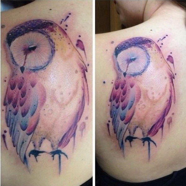 600x600 35 Attractive Owl Tattoo Ideas Foliver Blog - Watercolor Owl Tattoo