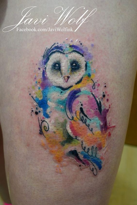 564x840 Watercolor Owl Tattoos Collection - Watercolor Owl Tattoo