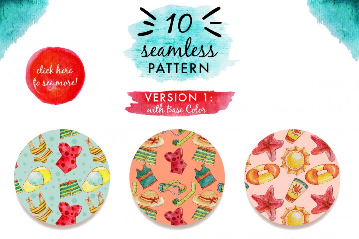 720x479 The Summer Bliss Watercolor Pack By Knickknacks.co - Watercolor Pack