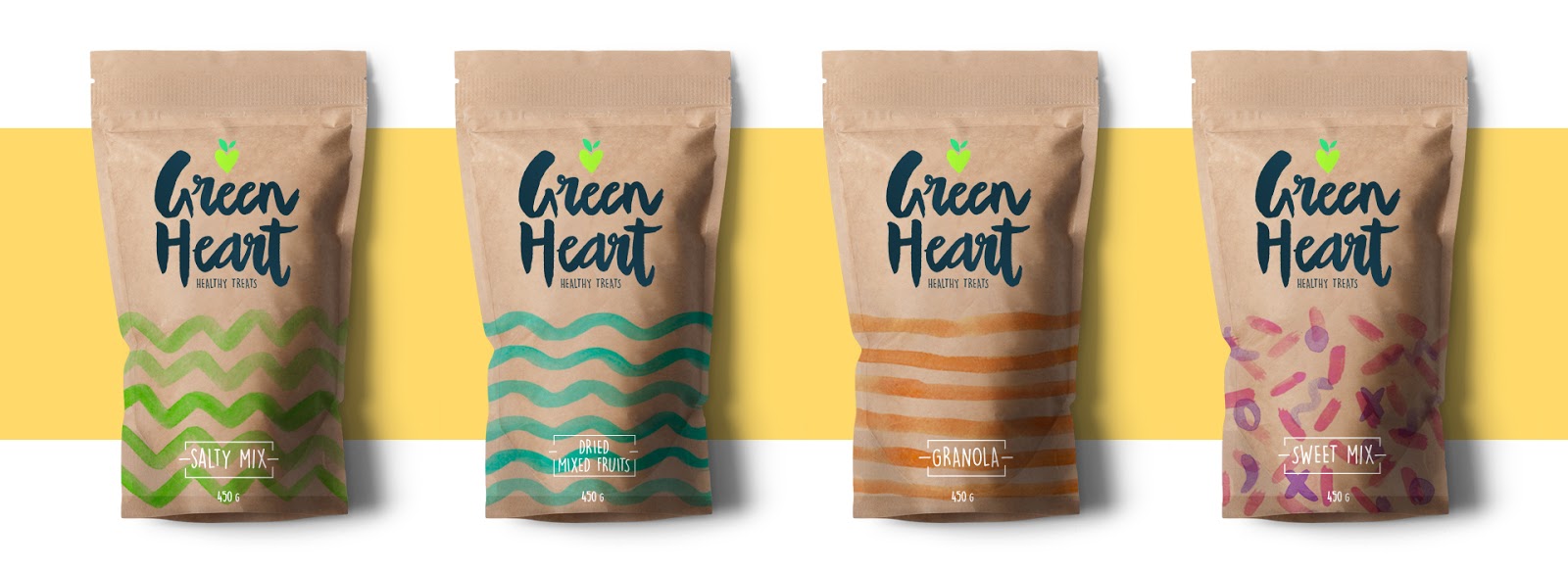 1600x584 Green Heart On Packaging Of The World - Watercolor Packaging