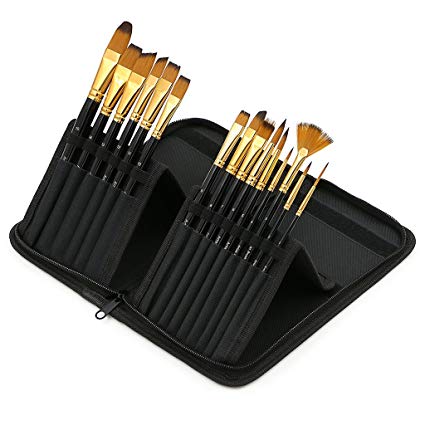 425x425 Hipiwe Professional Artist Paint Brush Set With Short - Watercolor Paint Brush Set
