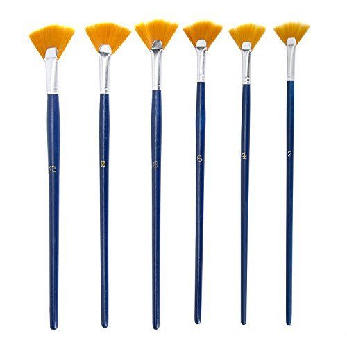 500x500 Ngwall Paint Brush Set Fan Nylon Acrylic Watercolor Paintbrush - Watercolor Paint Brush Set