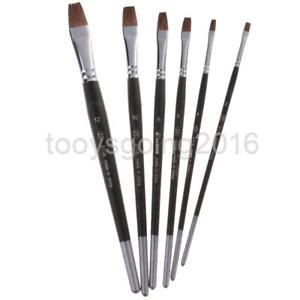 300x300 6pcsset Flat Horse Hair Paint Brushes Watercolor Painting Fine - Watercolor Paint Brushes