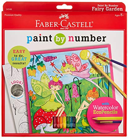 418x450 Buy Faber Castell Paint By Number Fairy Garden With Watercolor Eco - Watercolor Paint By Number
