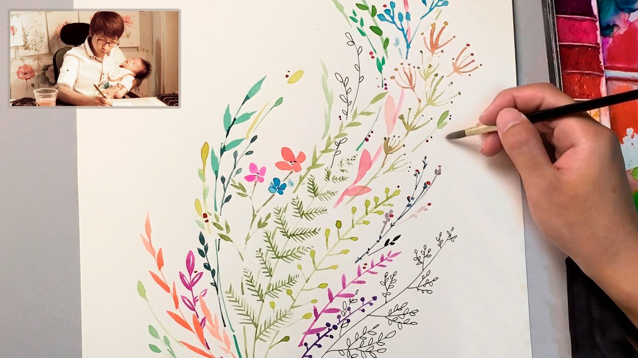 1280x720 Lvl4] Hand Painted Watercolor Clipart - Watercolor Paint Clipart