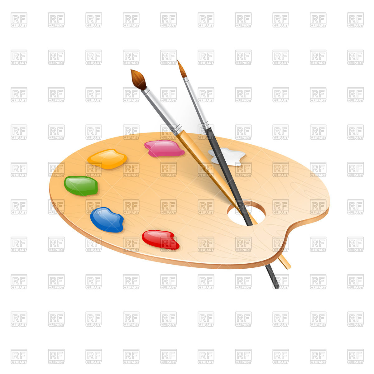 1200x1200 Palette For Watercolor Paint Vector Image Vector Artwork Of - Watercolor Paint Clipart