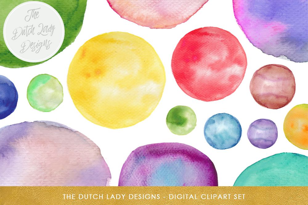 1000x666 Watercolor Paint Bullet Clipart Set By Design Bundles - Watercolor Paint Clipart