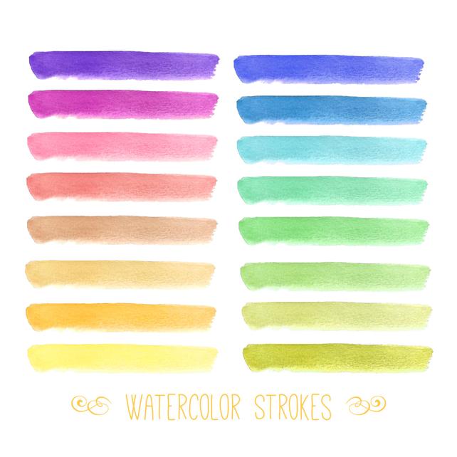 642x642 Clip Art Watercolor Paint Strokes Instant Download - Watercolor Paint Clipart