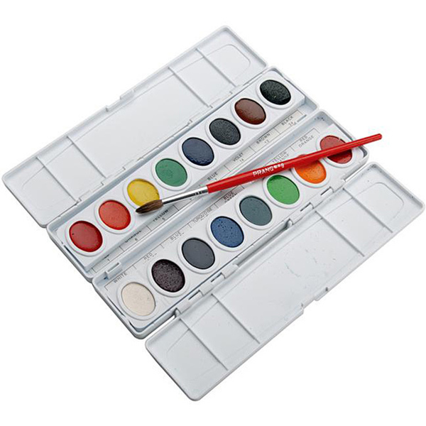 600x600 Shop Prang 16 Color Oval Pan Watercolor Paint Palette (Pack Of 1 - Watercolor Paint Palette