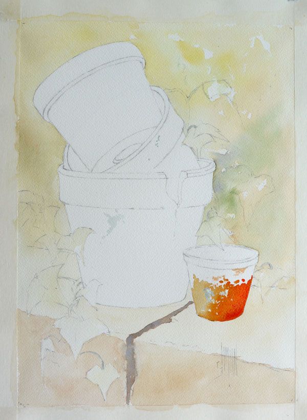 600x821 Great Step By Step Instructions - Watercolor Paint Pots