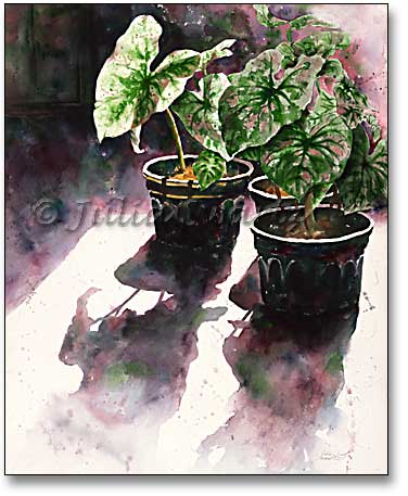 376x457 Julia Swartz Fine Art Gallery Black Pots - Watercolor Paint Pots