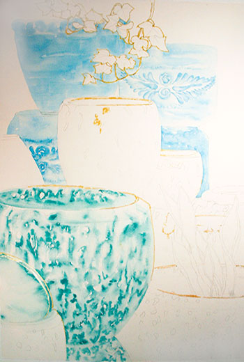 350x520 Watercolor Painting Demonstration - Watercolor Paint Pots