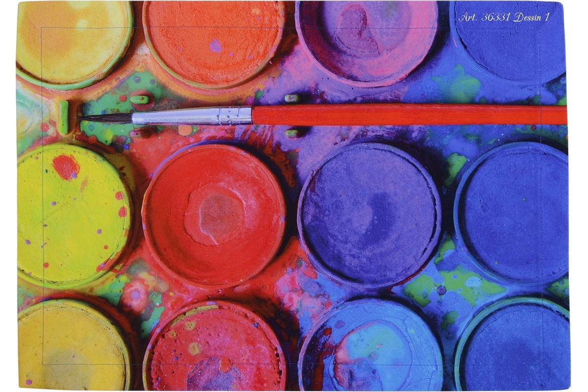 1200x800 Annes Table Watercolors (Paint Pots), Place Mat 35x50cm, Dessin - Watercolor Paint Pots