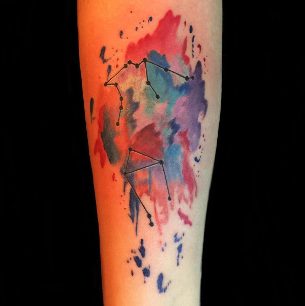 594x595 41 Watercolor Tattoos That Are A Work Of Art - Watercolor Paint Tattoo