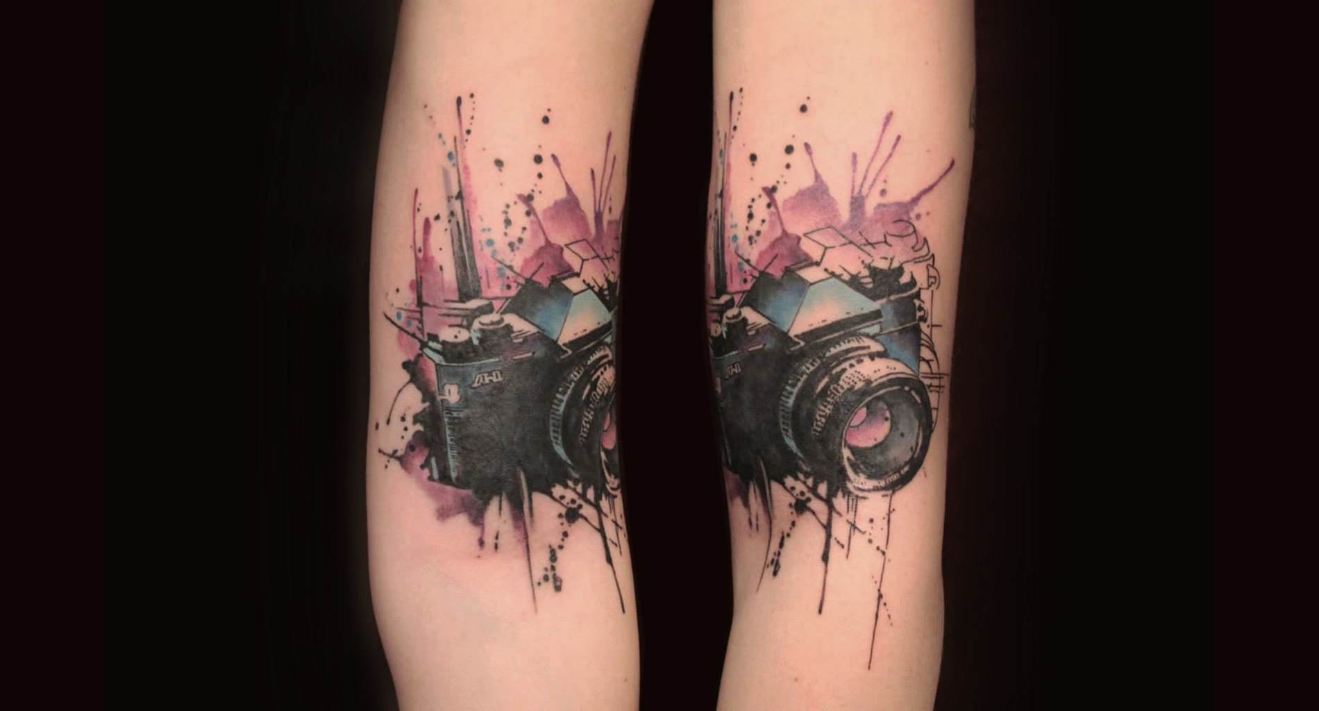 1900x1024 Watercolor Tattoos By Gene Coffey Scene360 - Watercolor Paint Tattoo
