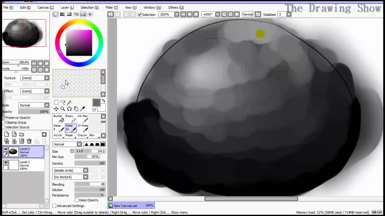 1280x720 How To Shade With Watercolor On Paint Tool Sai - Watercolor Paint Tool Sai