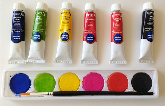 567x364 Coloring Postcards Watercolor Paints - Watercolor Paint Tubes