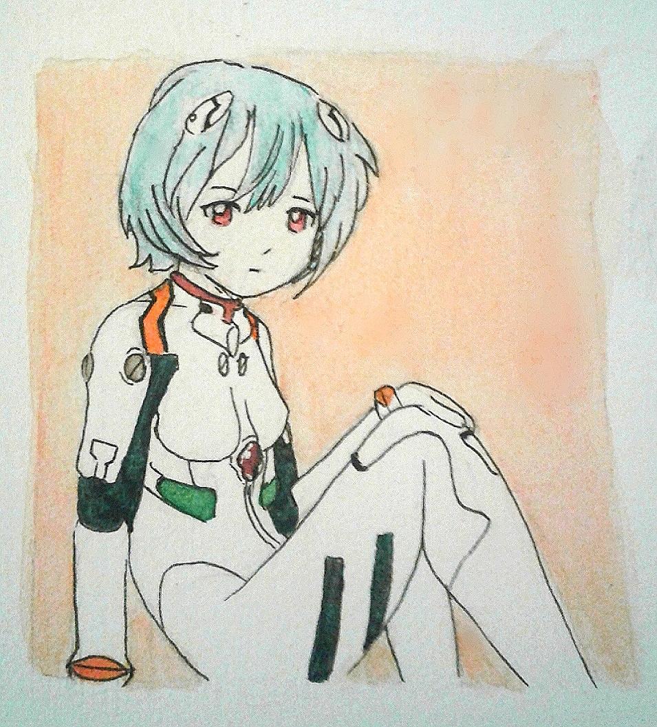 955x1057 Oc][Fanart] I Did A Watercolor Painting Of Rei Ayanami Anime - Watercolor Painting Anime