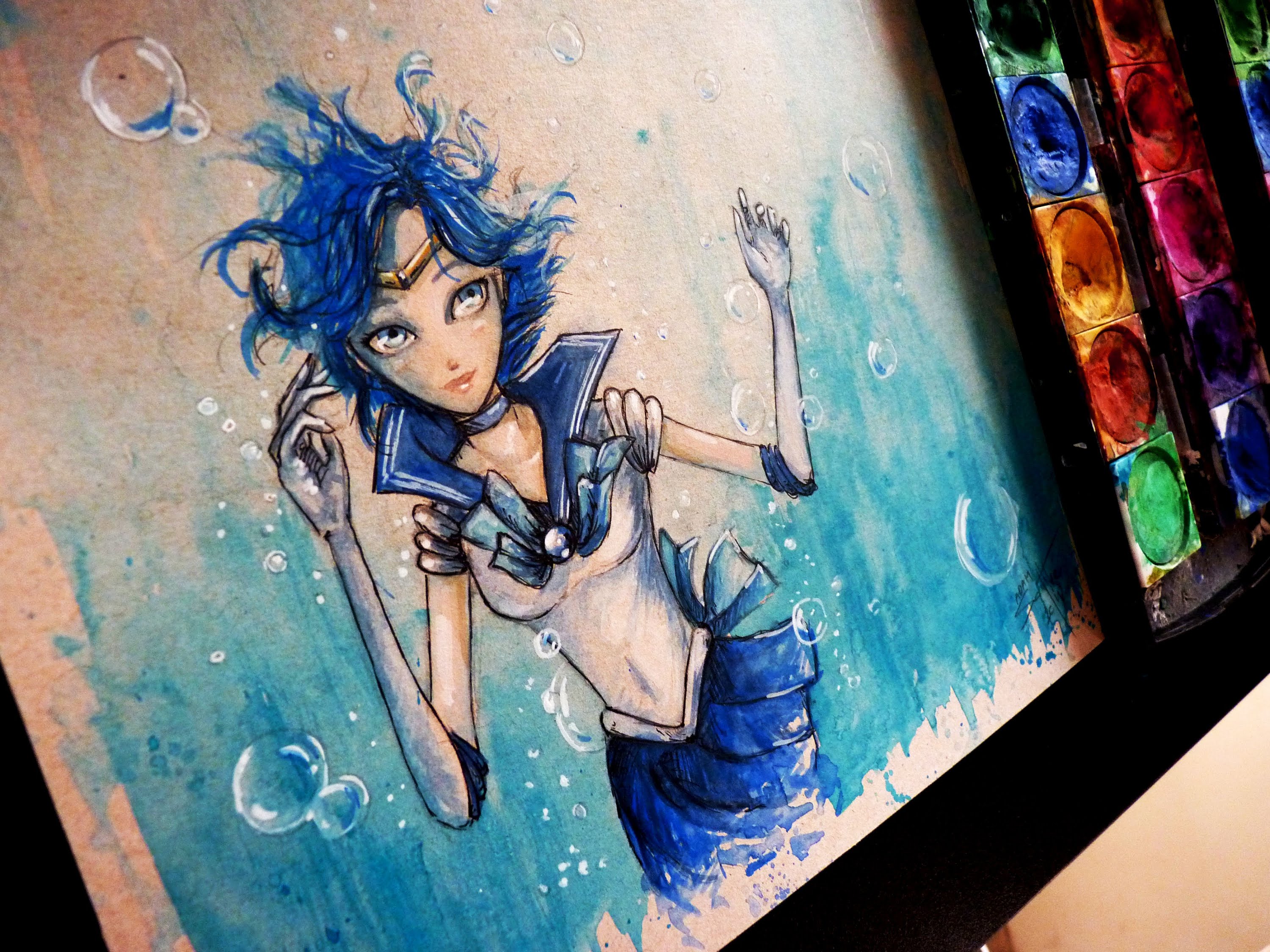 3000x2250 Watercolor Time Lapse Painting Ink) - Watercolor Painting Anime