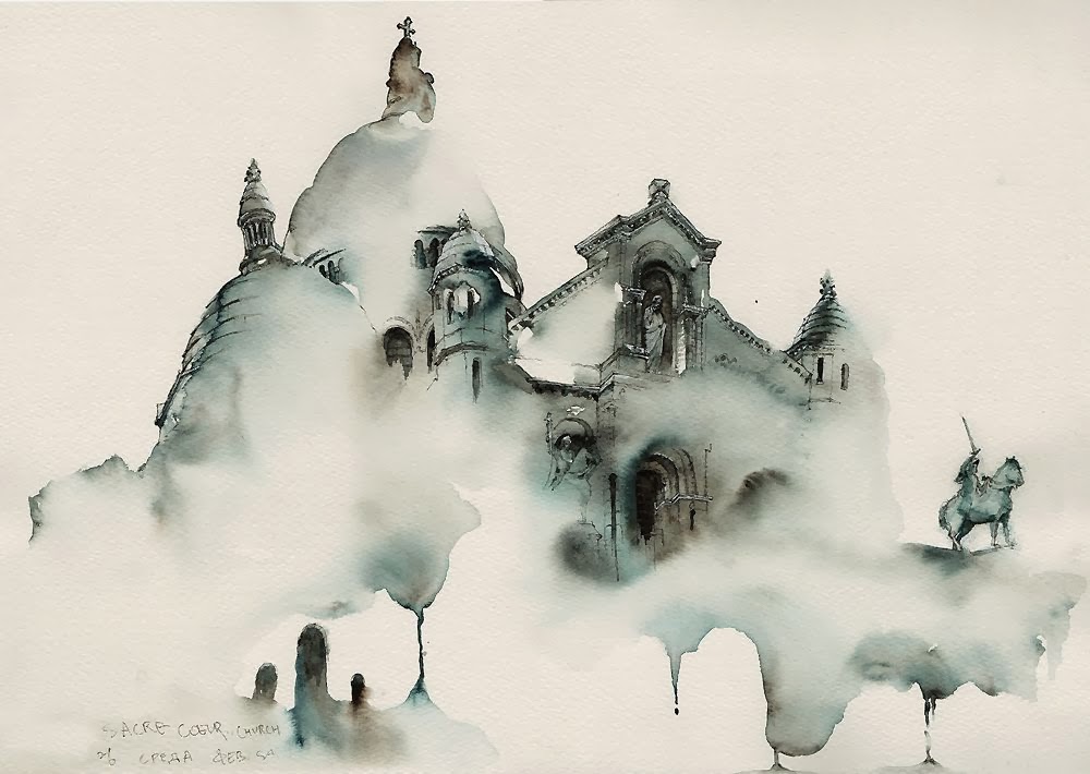 1000x710 Simply Creative Architectural Watercolor Paintings By Sunga Park - Watercolor Painting Architecture