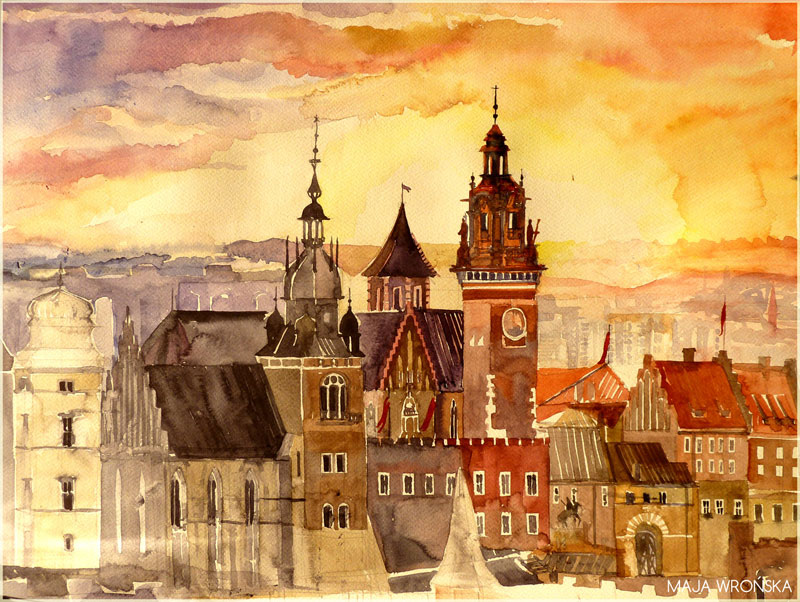 800x602 Watercolor Cityscapes By Maja Wronska - Watercolor Painting Architecture